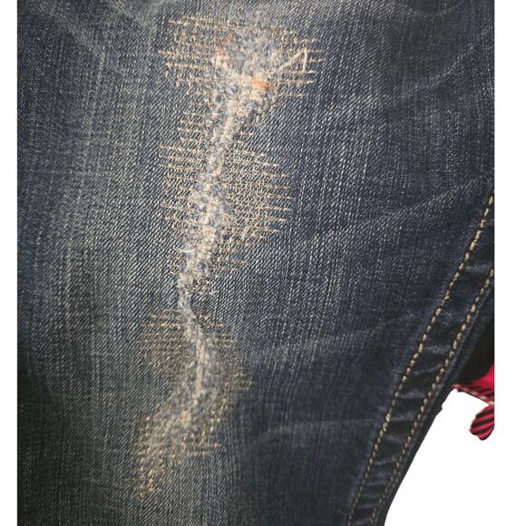 Rock Revival Celine Cropped Bermuda Gold Threading Distressed Women's Shorts 31 - Picture 4 of 9